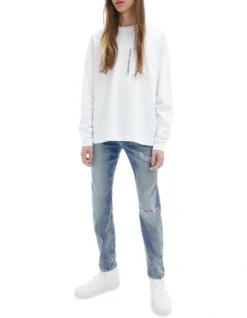 Calvin Klein Jeans Slim Taper In Bright Blue Duster