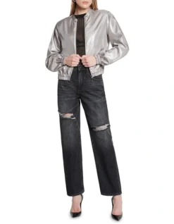 Stolen Reflection Liquid Metal Look Jacket Silver Foil