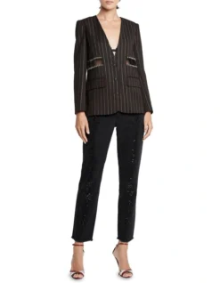 Rock And Roll Pin Stripe Blazer Black