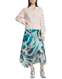 Prisoner For You Button Front Boxy Cardigan Himalaya