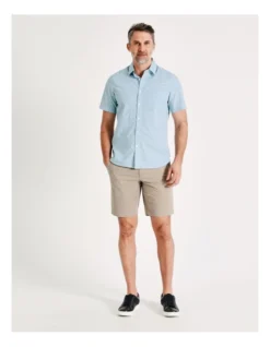 Oak Hill Print Short Sleeve Shirt In Light Blue -Myer Fashion Store 899104330 2 720x928