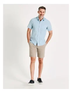 Oak Hill Print Short Sleeve Shirt In Light Blue -Myer Fashion Store 899104330 7 720x928