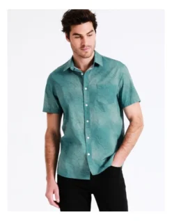 Warlukurlangu Artist Seed Dreaming Short Sleeve Print Shirt In Green -Myer Fashion Store 899220070 4 720x928