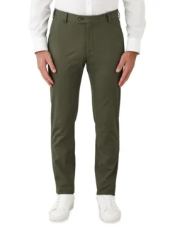 Cambridge Modern Fit Gerrard Stretch Textured Chino Green