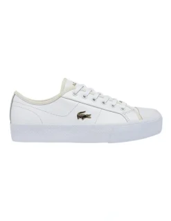 Lacoste Ziane Plus White Leather Tonal Sneakers