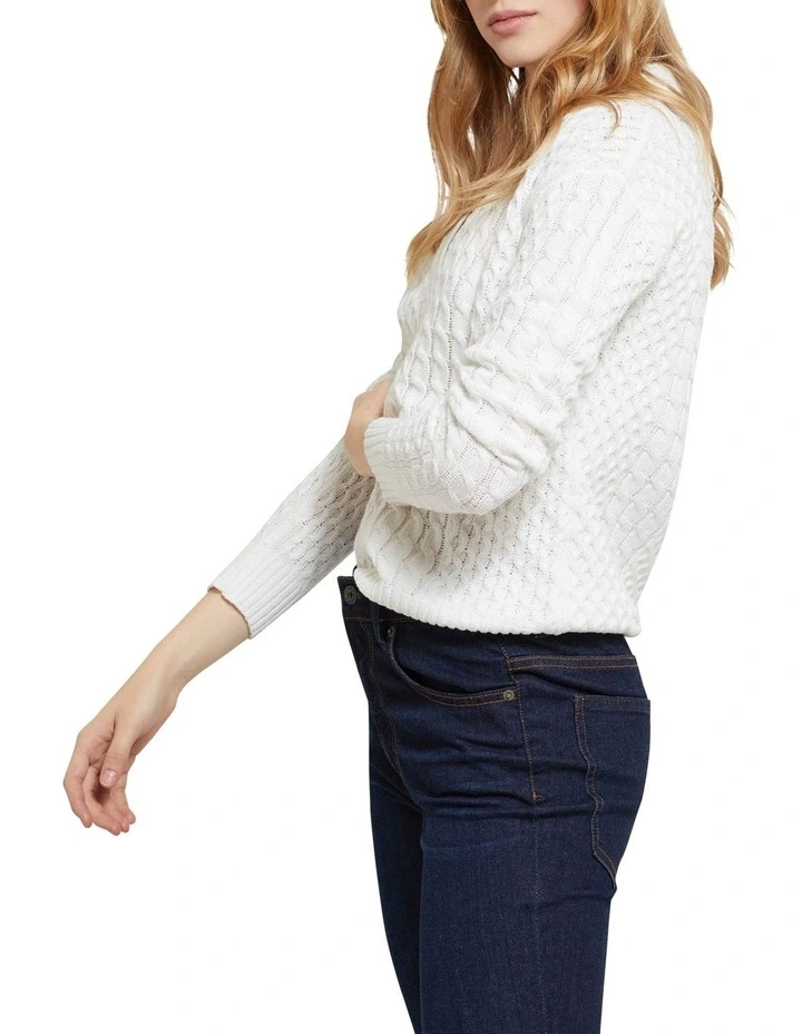 Oxford Sonia Cable Knit Jumper Ivory 6 Oxford Sonia Cable Knit Jumper Ivory - Image 4