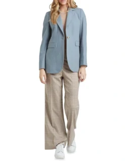 Oxford Lola Wool Rich Blazer In Grey Blue