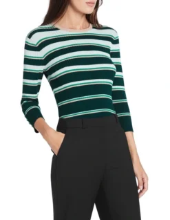 Emerald Lurex Stripe Knit Emerald