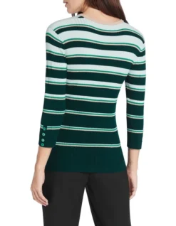 Emerald Lurex Stripe Knit Emerald -Myer Fashion Store 903536200 3 720x928