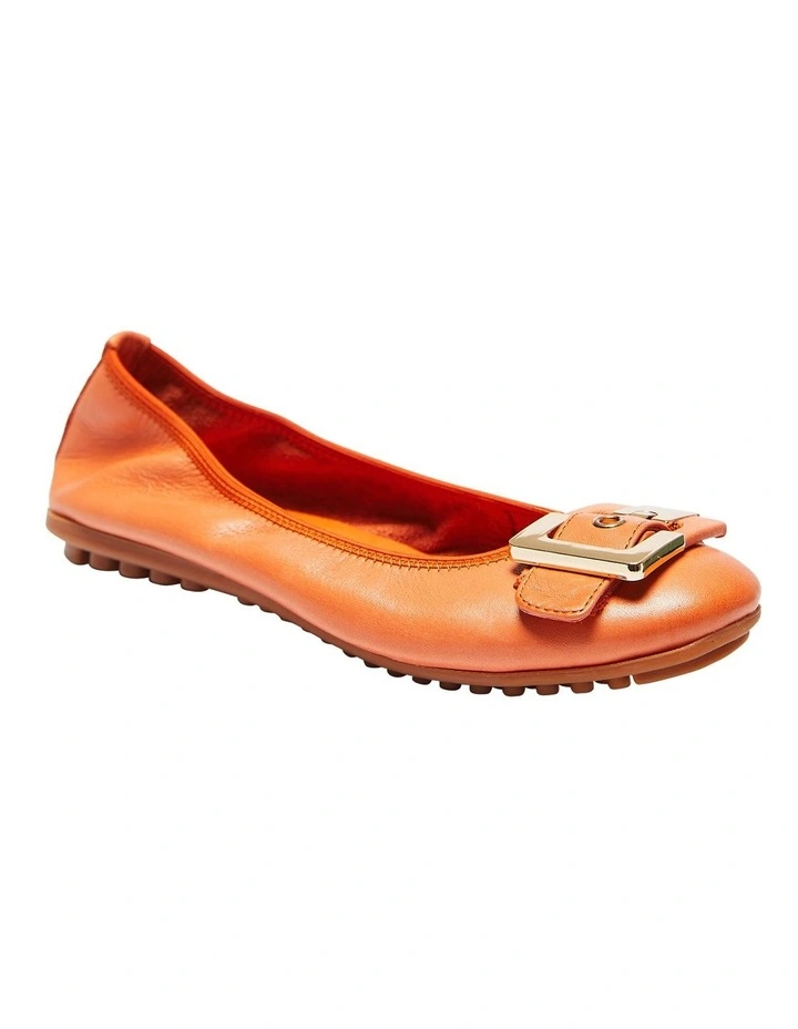Pentagon Flat Shoes In Orange Leather 4 Pentagon Flat Shoes In Orange Leather - Image 2