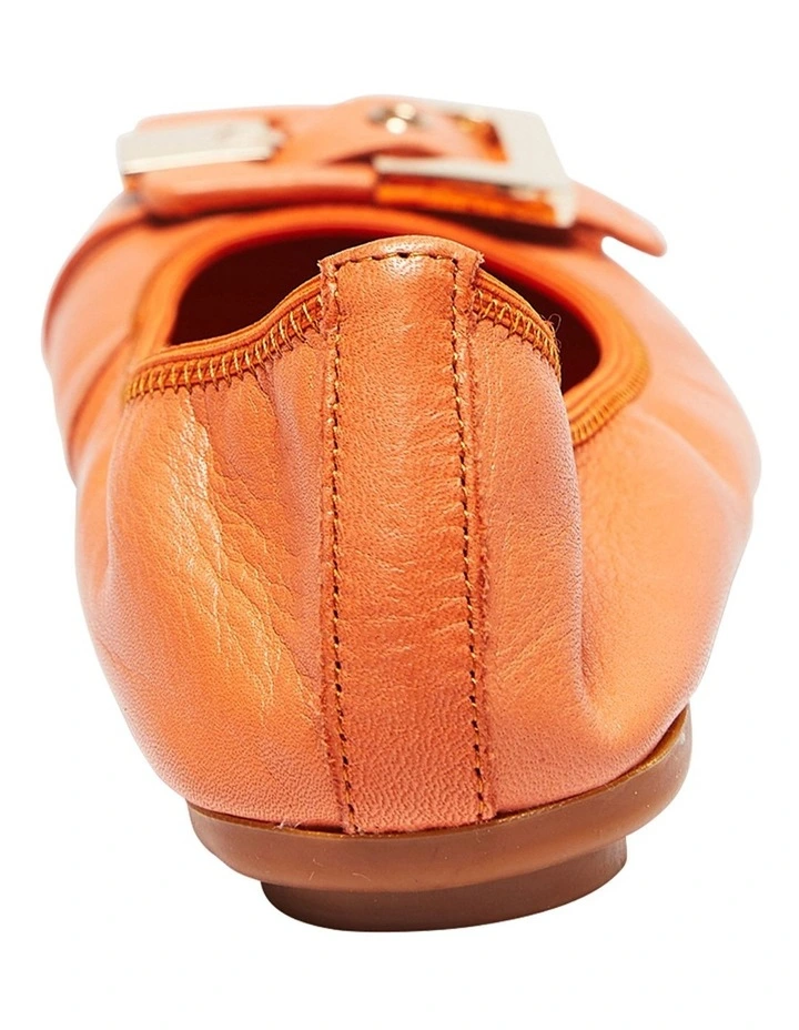 Pentagon Flat Shoes In Orange Leather 6 Pentagon Flat Shoes In Orange Leather - Image 4