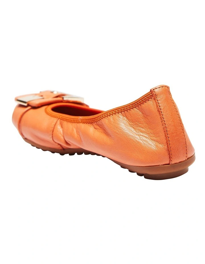 Pentagon Flat Shoes In Orange Leather 7 Pentagon Flat Shoes In Orange Leather - Image 5
