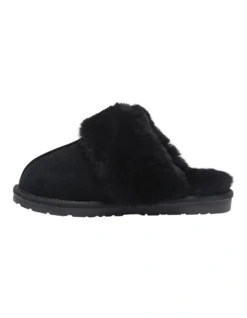 Peggy Black Suede Slippers -Myer Fashion Store 903720070 3 720x928