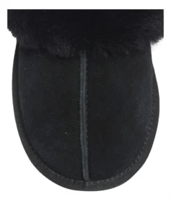Peggy Black Suede Slippers -Myer Fashion Store 903720070 7 720x928