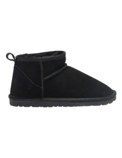 Pillow Black Suede Slippers