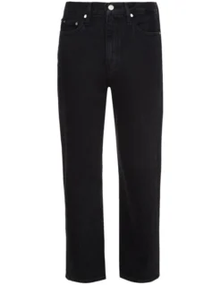 Calvin Klein Jeans High Rise Straight Ankle Jeans Denim Black -Myer Fashion Store 903956770 3 720x928