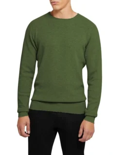 Oxford Sandy Crew Neck Textured Knit In Green -Myer Fashion Store 905631220 5 720x928