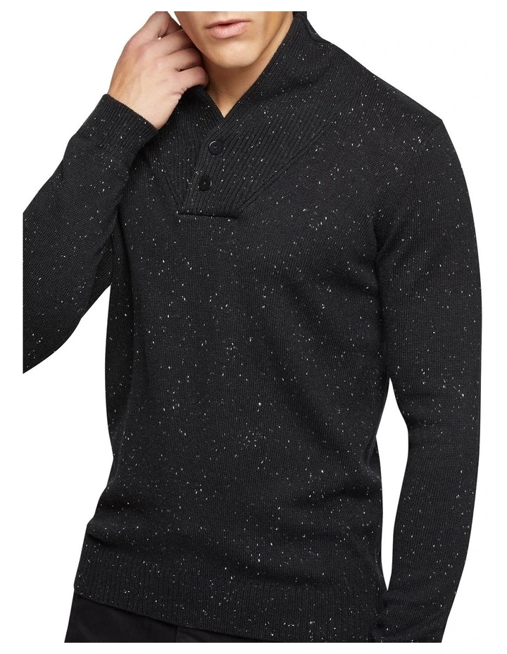 Oxford Digby Donegal Shawl Neck Knit Black 6 Oxford Digby Donegal Shawl Neck Knit Black - Image 4