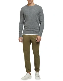Oxford Harry Donegal Crew Neck Knit In Grey
