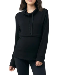 Holly Soft Knit Nursing Jumper In Black