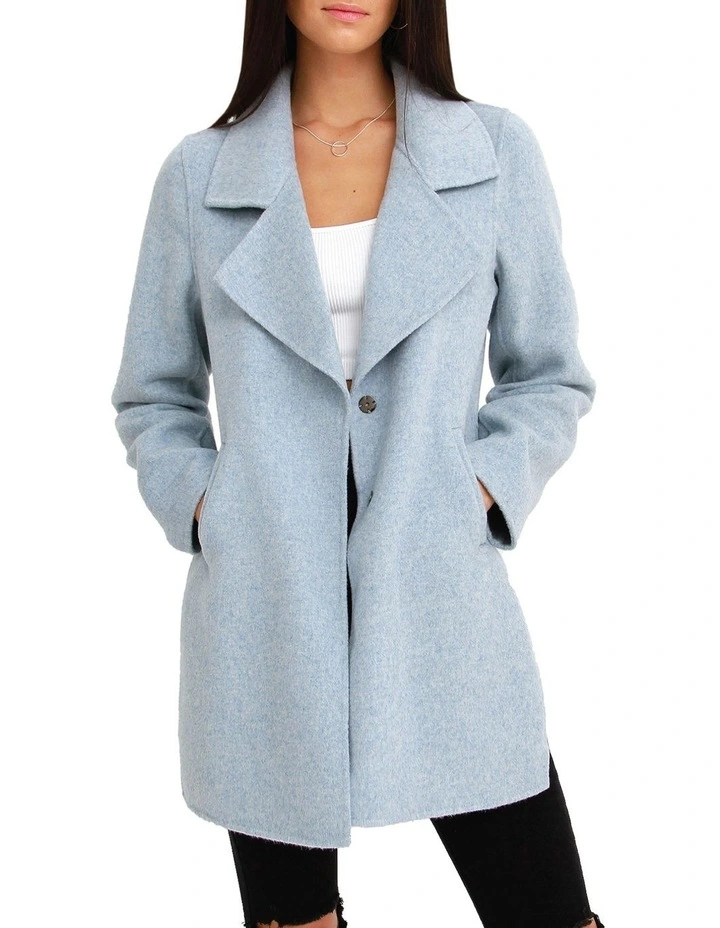 Ex-Boyfriend Wool Blend Oversized Coat Lt Blue 3 Ex-Boyfriend Wool Blend Oversized Coat Lt Blue