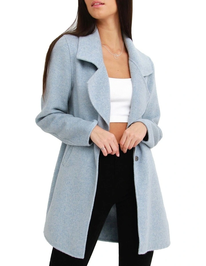 Ex-Boyfriend Wool Blend Oversized Coat Lt Blue 7 Ex-Boyfriend Wool Blend Oversized Coat Lt Blue - Image 5