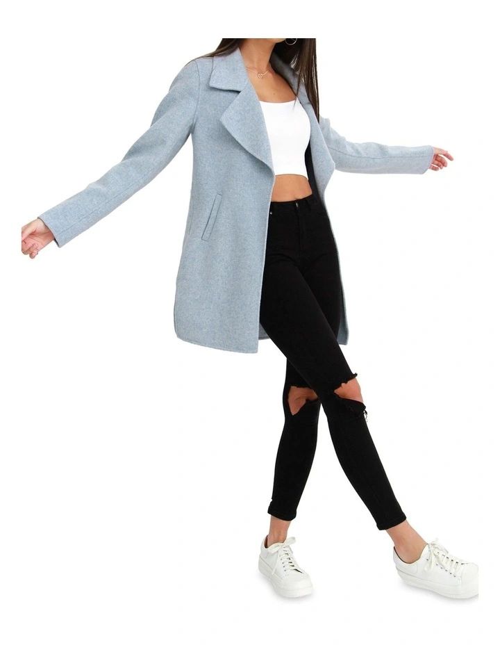 Ex-Boyfriend Wool Blend Oversized Coat Lt Blue 8 Ex-Boyfriend Wool Blend Oversized Coat Lt Blue - Image 6