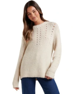 Forever New Lulu Fashioned Knit Jumper Neutral