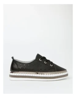 Regatta Clara Black Leather Sneaker