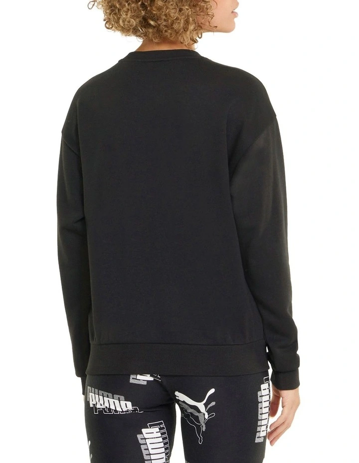 Puma ESS Metallic Logo Crew Sweater Black Gold Foil 4 Puma ESS Metallic Logo Crew Sweater Black Gold Foil - Image 2