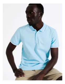 Amalfi Pique Polo In Light Blue -Myer Fashion Store 910011250 7 720x928
