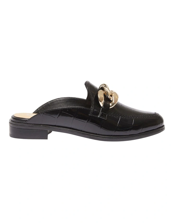 Pivot Flats Shoes In Black Croc Print Leather 3 Pivot Flats Shoes In Black Croc Print Leather