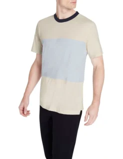 Olson Short Sleeve T-Shirt In Blue/Ecru