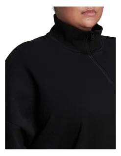 ADIDAS Sportswear Future Icons Quarter-Zip Sweatshirt Black -Myer Fashion Store 913036510 5 720x928