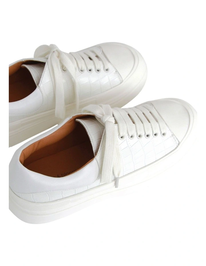Just A Dream White Croc Leather Sneaker 6 Just A Dream White Croc Leather Sneaker - Image 4