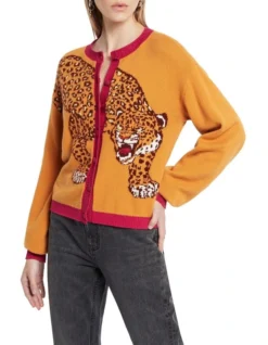 On The Prowl Button Through Cardigan In Orange -Myer Fashion Store 914296420 3 1 720x928