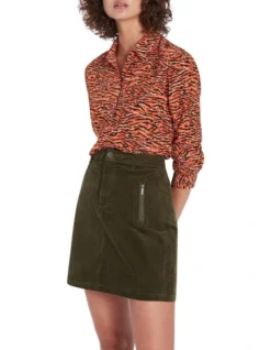 The Safari Network Silk Sofia Shirt In Apricot