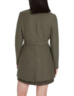 Ruby Felted Wool Coat In Washed Khaki -Myer Fashion Store 914318560 3 720x928
