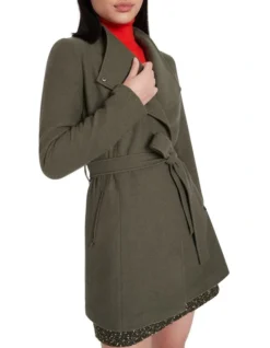 Ruby Felted Wool Coat In Washed Khaki -Myer Fashion Store 914318560 4 720x928