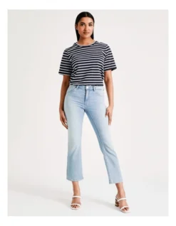 ONLY Kenya Life Mid Sweet Flare Jeans In Light Blue Denim