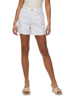 ONLY Vega Life High Waist Mom Shorts In White