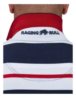 Two Tone Stripe Polo In Navy -Myer Fashion Store 916061140 6 720x928