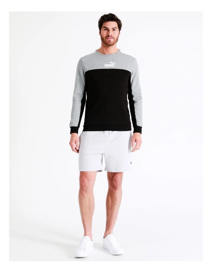 Puma Ess Block Crew Sweater In Black/Grey 7 Puma Ess Block Crew Sweater In Black/Grey - Image 5