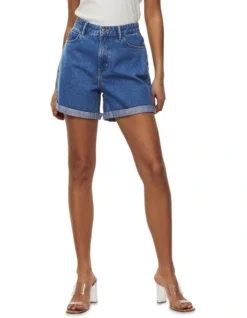 ONLY Vega Life Mom Shorts In Medium Blue Denim -Myer Fashion Store 917628310 4 720x928