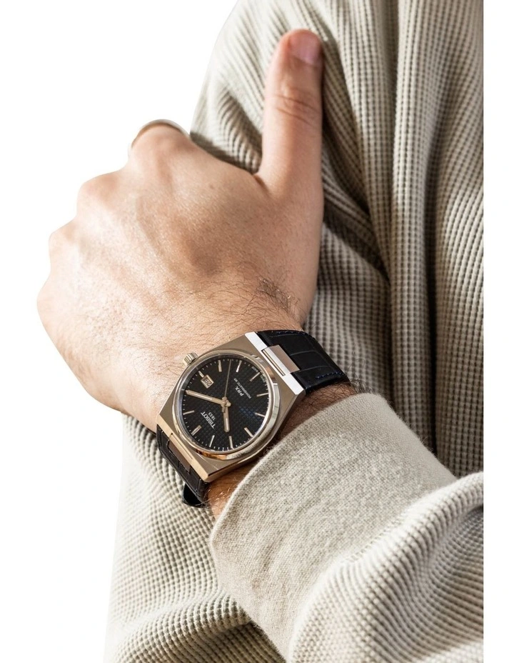 Tissot PRX Powermatic 80 T1374071604100 Automatic Watch In Blue Leather 4 Tissot PRX Powermatic 80 T1374071604100 Automatic Watch In Blue Leather - Image 2