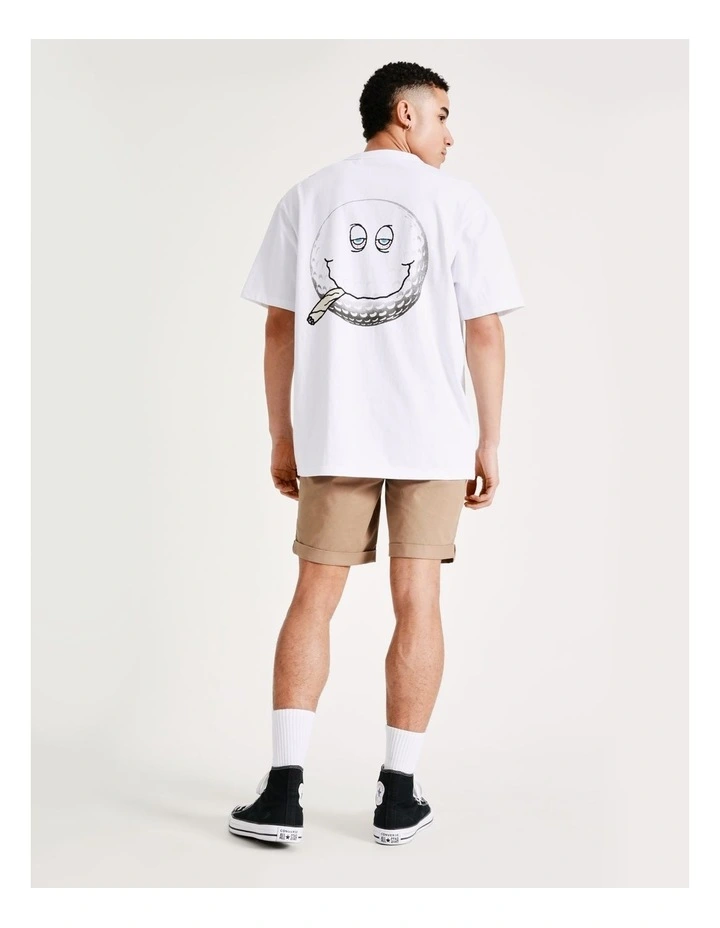 On The Green Placement Print Oversized Short Sleeve Tee In White 9 On The Green Placement Print Oversized Short Sleeve Tee In White - Image 7