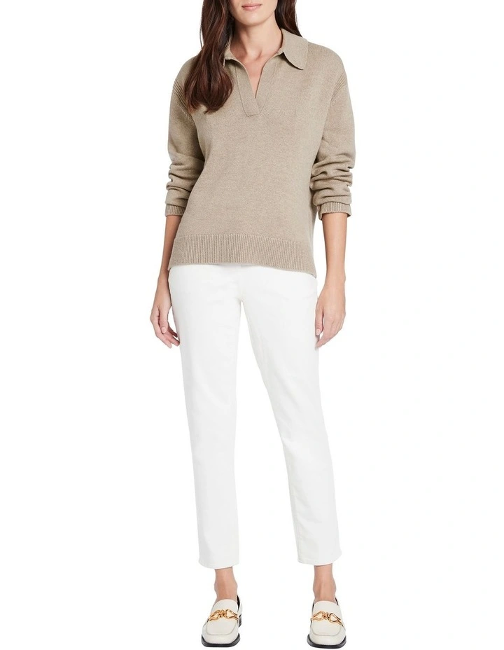 Dasha Open Neck Knit In Beige 4 Dasha Open Neck Knit In Beige - Image 2