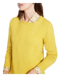 Baila Basketweave Knit In Yellow -Myer Fashion Store 918278740 4 720x928