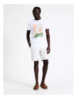 Paxton Placement Print Short Sleeve Tee In White -Myer Fashion Store 918597970 5 720x928