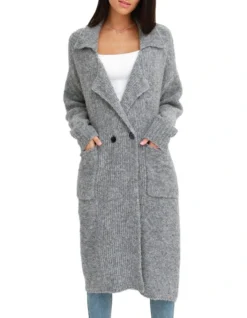 Born To Run Sustainable Sweater Coat Grey -Myer Fashion Store 919135000 4 720x928